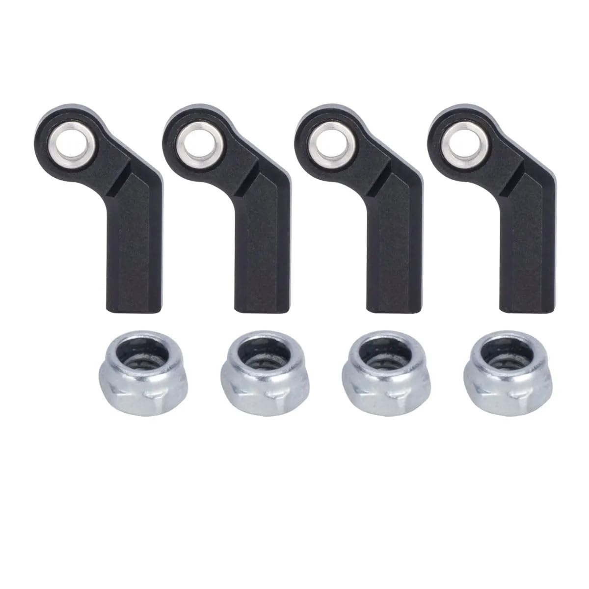Photo 1 of 1/10 RC Crawler Rod Ends,4pcs M4 Aluminum Chassis Link Steering Rod Straight Rod Ends/Bend Rod Ends for 1/10 RC Crawler SCX10 TRX4 Capra VS4-10 Wraith (Bend 7.5mm Black)