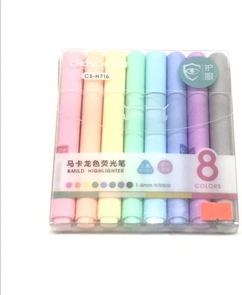KyStudio 8 Colors Creative Fluorescent Pen Highlighter Pencil Candy Color Drawing Marker Fluorescent Marker