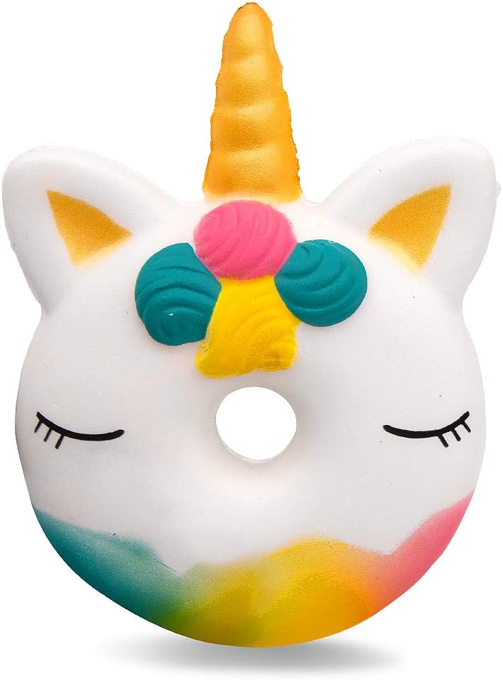MMTX 2018 New Squishies Toys, Unicorn Doughnut Squishies Super Soft Cut Squeeze Toys Kawaii Cake Cream Scented Squishy Jumbo Stress Relief Decompression Gift for Girls Boys(Unicorn Doughnut)