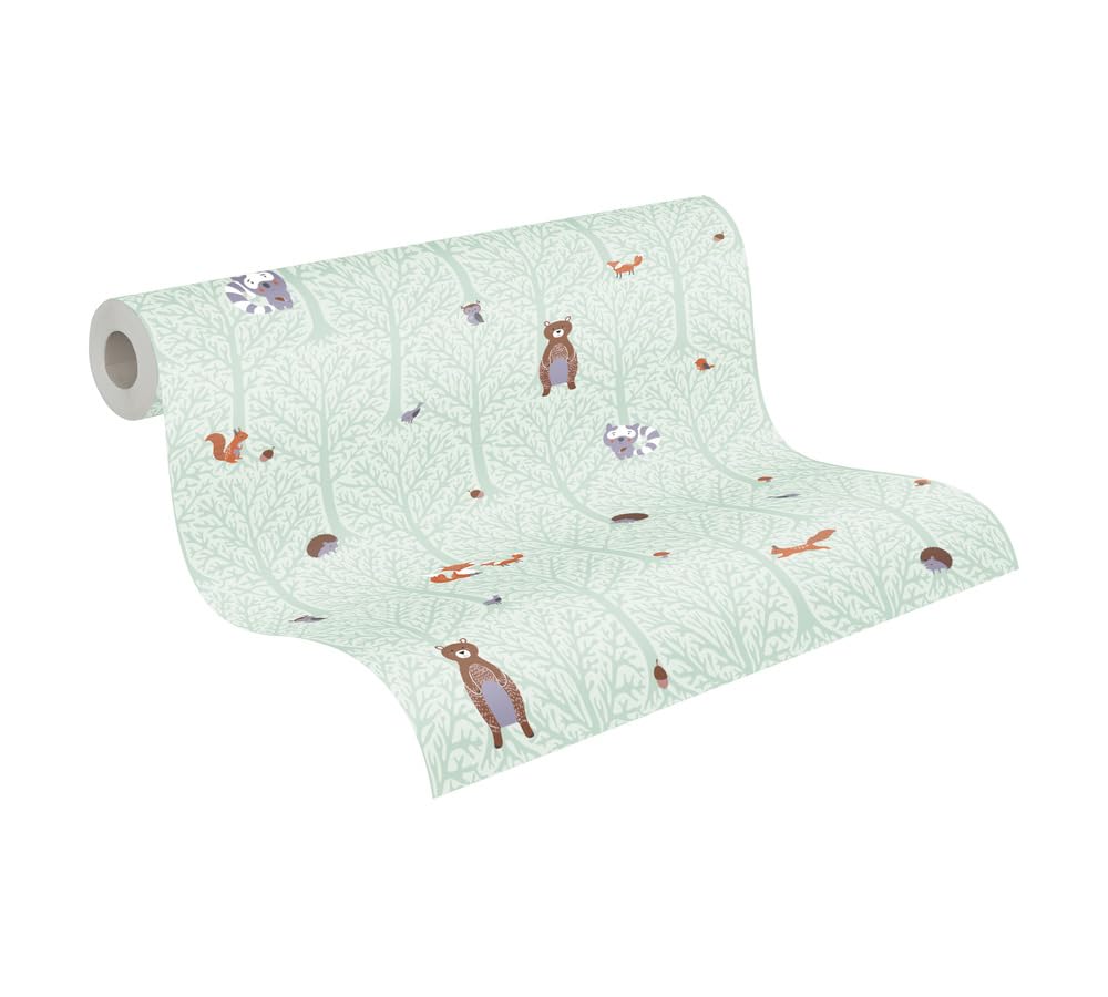 A.S. Création Forest Wallpaper Little Love Non-Woven Wallpaper 10.05 m x 0.53 m Green Brown Orange Made in Germany 381192 38119-2