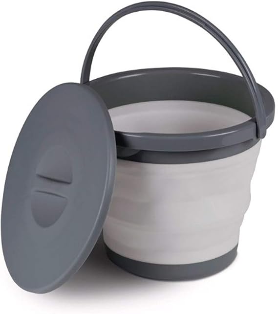 5L Collapsible Bucket with Lid Blue Amazon.co.uk Grocery