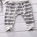 Newborn Baby Boys Girls Long Sleeve Striped T-Shirt Tops and Pants Outfit Set with Hat (0-3 Months, Grey)