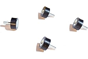 ELGINSCREWSANDBOLTS 4 Rubber Vibration Isolator Mount (1" Dia x 1/2" Thk) 1/4-20 x 3/4" Long Stud