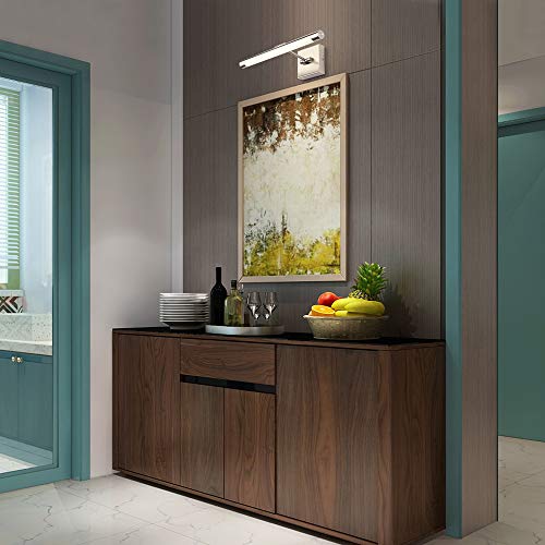 LED Picture Light, Joosenhouse Brushed Nickel Full Metal Artwork LED Lamp Lighting Fixture 24.4 inches 14W with Swing Arm Cool White