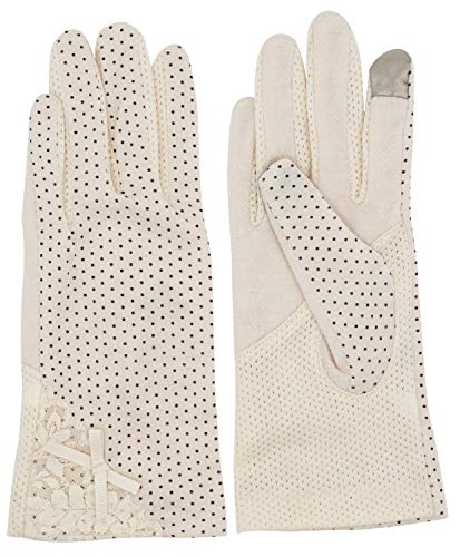 Lovful Women's Outdoor Uv Protection Cotton Anti-skid Driving Gloves,Beige - Thumbnail 5