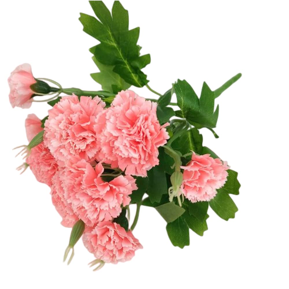 Corkwaw Artificial Silk Carnations, Hydrangeas, Flower Bouquet, Decoration, Plastic Plant, Suitable for Photo Props, Family Celebration, Home Decoration, Bridal Bouquet, Decoration (Pink)