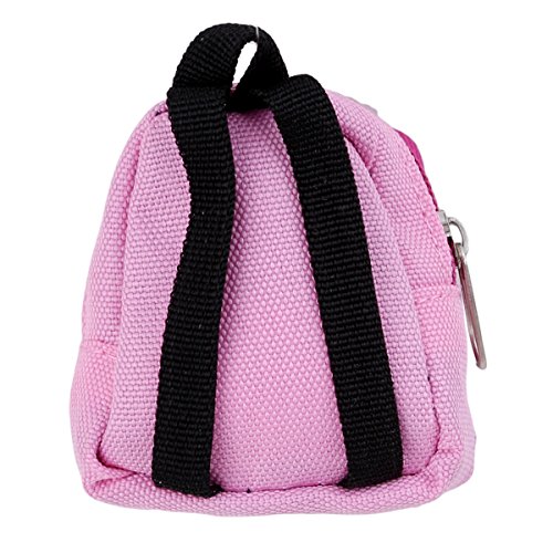 CH Cute Zipper Canvas Backpack Bag Doll Clothing Dress Up Accessories For Barbie (Pink)