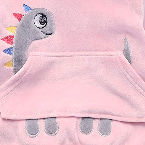 Sharemen Baby Boy Girl Long Sleeve Hoodie Tops Sweatsuit Pants Headband Outfit Set (2-3Years, Pink 2) - Thumbnail 3