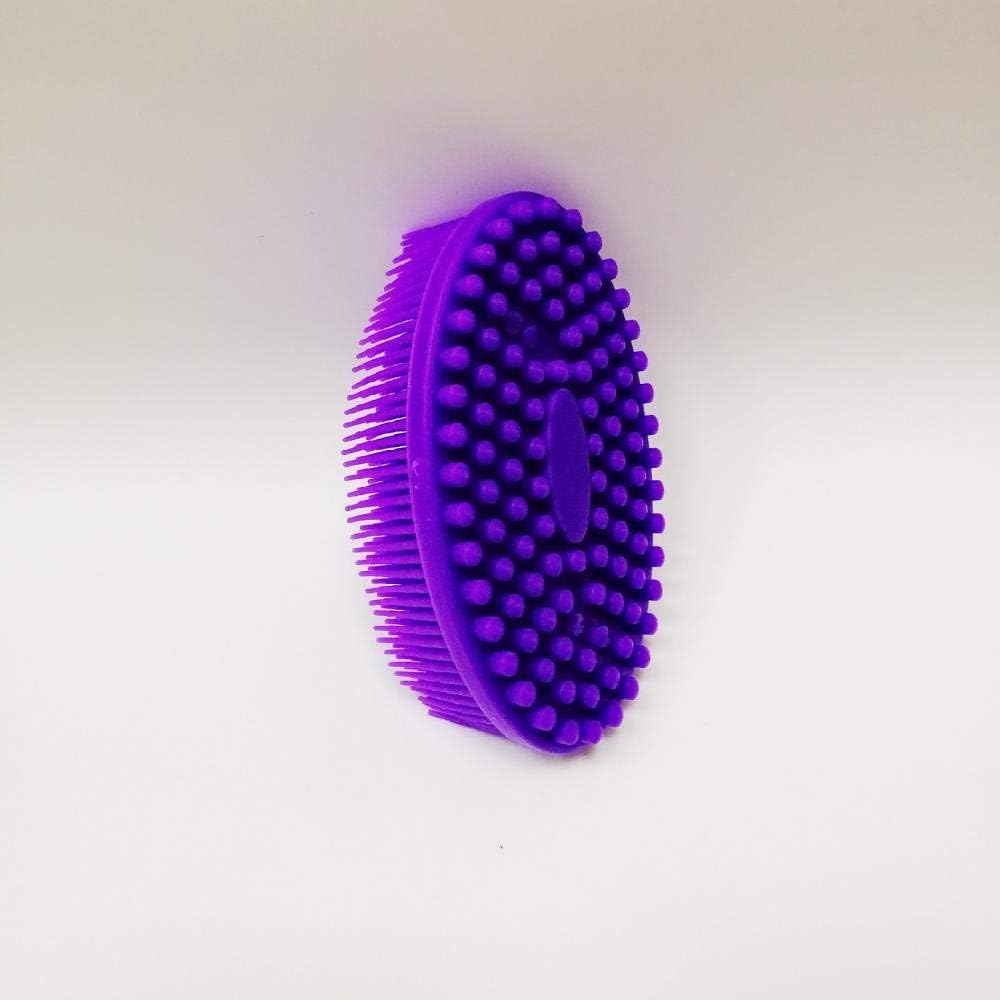 Silicone Massage Bath Brush Silicone Wash Bath Soft Double-Sided Silicone Cleaning Brush 2Pcs@Purple