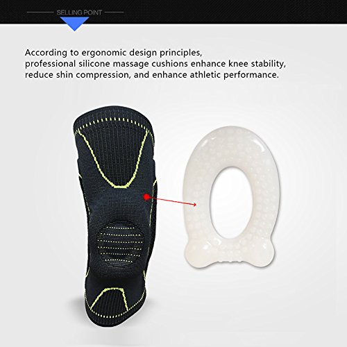 HipStone Knee Brace Support Compression Sleeves, Stabilizers & Patella Gel Pads for Arthritis, ACL, Running, Pain Relief, Injury Recovery, Basketball and More Sports-Single