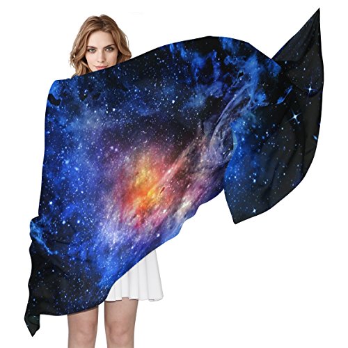 MRMIAN Nebula Starry Universe Galaxy Space Long Polyester Scarf Wrap Stole