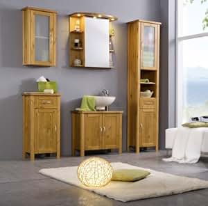 SAM® - Set de muebles de baño de 5 piezas, madera de pino color miel