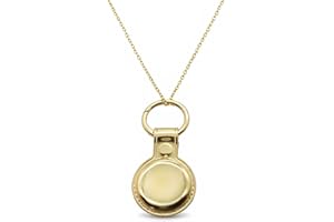 Sopopal For Air tag Necklace Gold Silver Necklace Air tag Holder Chain for Adults Women Men GPS Tracker Compatible with Air Tag (Gold)