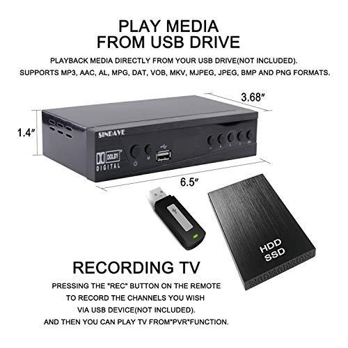 Digital TV Converter Box, Digital Converter for Analog TV, HD 1080P TV with Recorder, ATSC HDTV Digital Converter with Tuner, Pause Live, Multiple USB Playback (2020 Version)