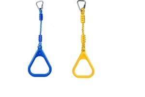 Ymeibe Climbing Gymnastic Rings for Kids - Strong Obstacle Course Ninja Ring Monkey Bars for Outdoor Backyard Play Sets, Swing Set