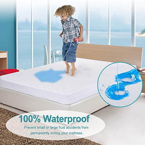HOMEIDEAS Premium Waterproof Mattress Protector, Breathable & Quiet
