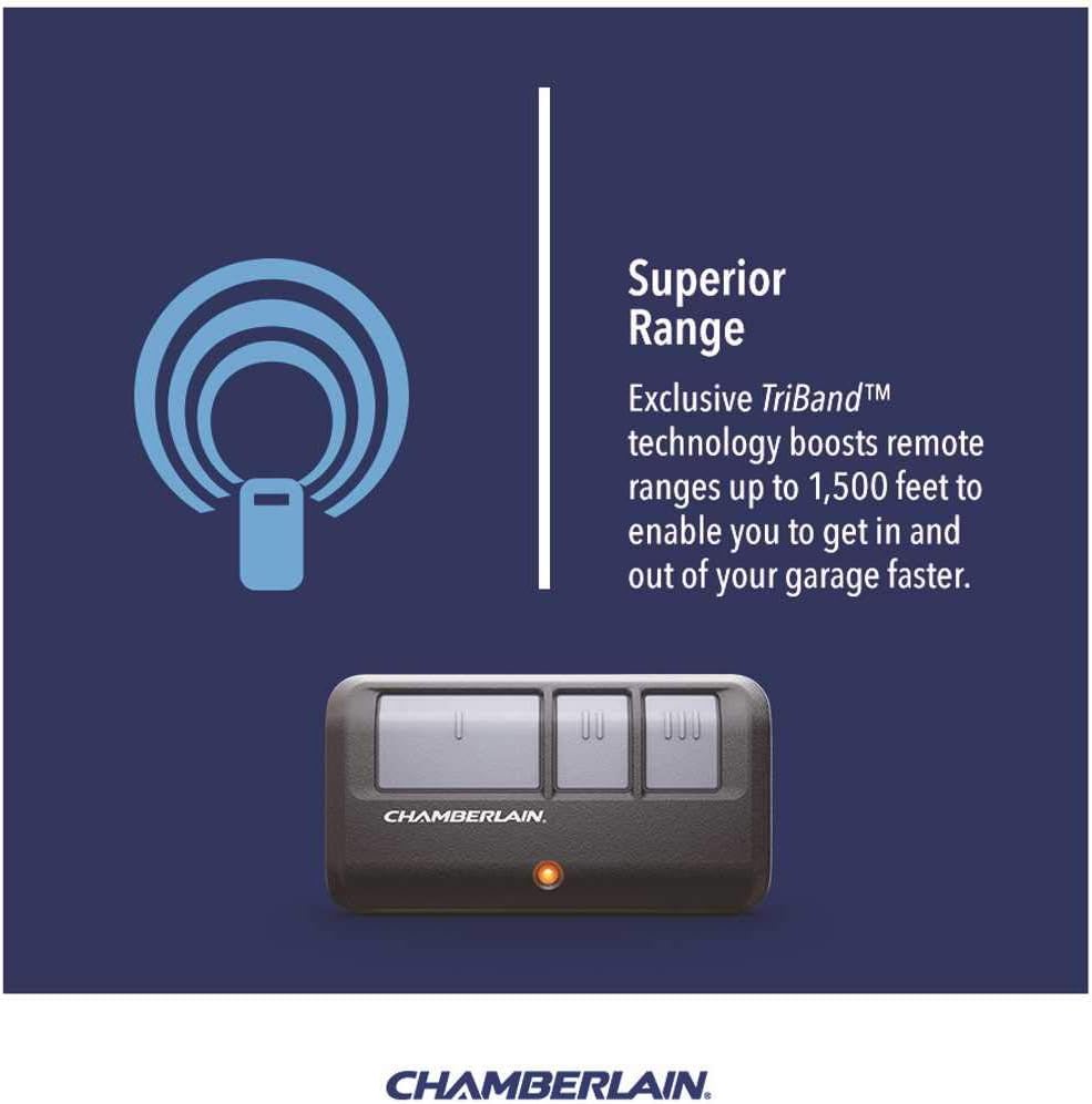 Chamberlain Group Chamberlain B970 Smartphone-Controlled Ultra-Quiet and Strong Belt Drive Garage Door Opener with Battery Backup and MAX Lifting Power, Blue - - 