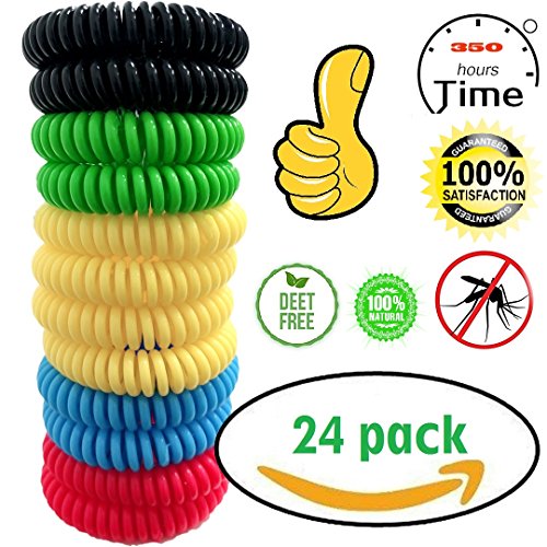 Hansan 24 Pack Mosquito Repellent Bracelet Band,100% Natural Bug Repellent Bracelet 350Hrs of protection Control Insect Bug Repelle bug spray for kids,Women,Men Hansan 24 Pack Mosquito Repellent Bracelet Band,100% Natural Bug Repellent Bracelet 350Hrs of protection Control Insect Bug Repelle bug spray for kids,Women,Men