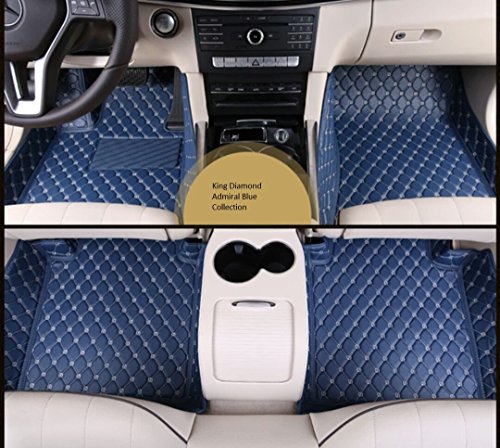 Spartan Autotec - Floor Liners Front and Second Row Seats 3pcs for Jeep Grand Cherokee - King Diamond Series - Admiral Blue