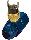 Derale 35021 -8AN x -8AN Premium 180 Degree In-Line Fluid Thermostat , Blue
