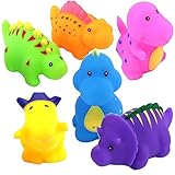 Bathtub Toys Dinosaur Water Baby Bath Toys for Toddler Days Gift - Kids Fun Squirt Toys Floating Bathroom Toys Organizer Set 6PCS