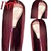 Wine Red Lace Front Wigs Synthetic Burgundy Synthetic Wigs for Women Long Straight Lace Wig Heat Resistant 24 Inch