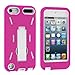 Pink / White Hybrid Rugged Hard Silicone Case Cover w/ Stand for Apple iPod Touch 5th Generation 5G 5
