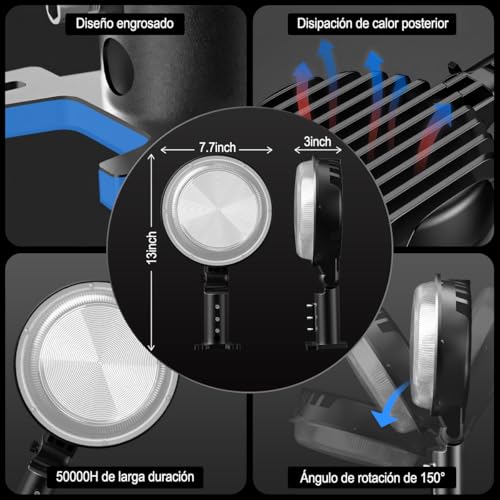 Lámpara LED Exterior de 150W, Reflector LED Exterior de 20000 LM con ángulo Ajustable de 150 °, Luz de Calle de 6500 K, Resistente Al agua IP66 para Garaje, Patios, Granjas, Tiendas (1)