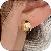 Statement Earrings for Women Oval Chunky Gold Minimalist Stud Earring Trendy Jewelry Gifts