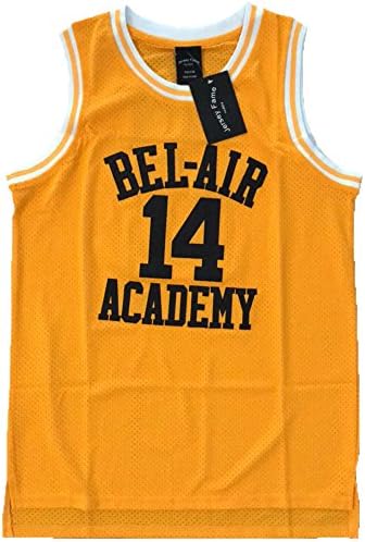 JerseyFame Will Smith #14 Fresh Prince of Bel Air Academy Yellow Basketball Jersey S-2XL (S)
