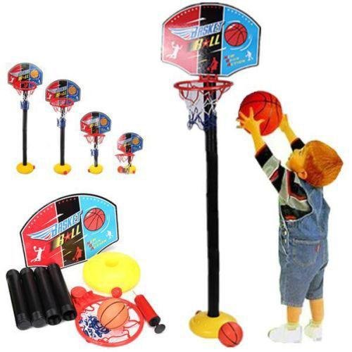 Set de Jouets de Basket-ball Portable Panier de Basket avec Support Ballon