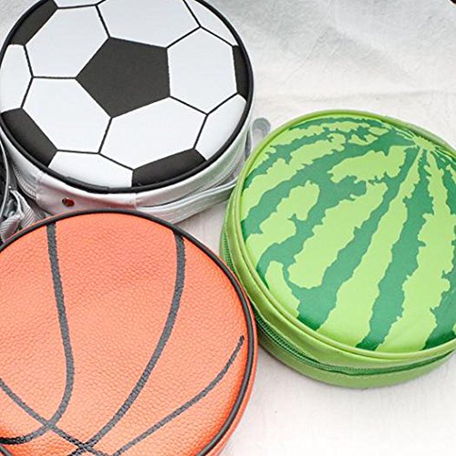 Lzttyee Creative PU Leather Round 24-disc CD Storage Case Bag Portable DVD Organizer Wallet Holder for Home/Car/Office (Watermelon) - Thumbnail 4