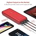 Portable Charger RAVPower 22000mAh Power Bank 22000 Battery Pack Charger 5.8A Output 3-Port (2.4A Input, Triple iSmart 2.0 USB Ports, Li-Polymer Battery) Battery Charger for Smartphone Tablet-Red