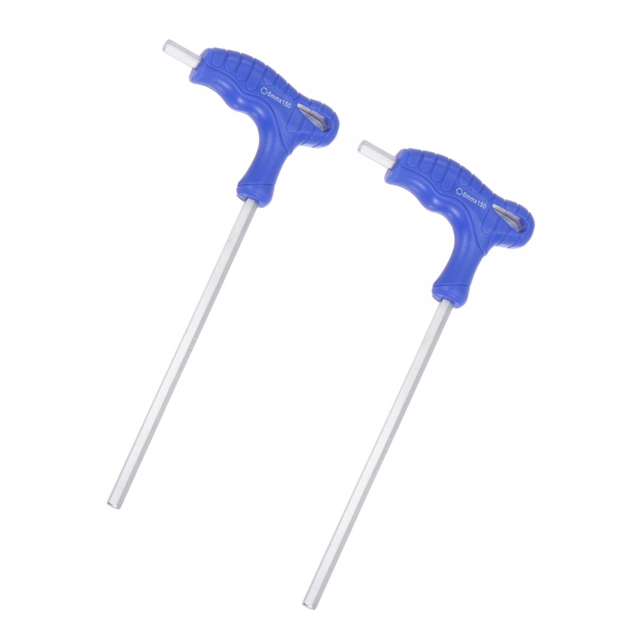 Unifizz 6mm Metric T-Handle Hex Key Dual Flat Head Hexagon Wrench Spanner Cr-V Steel Allen Key 2 Pcs