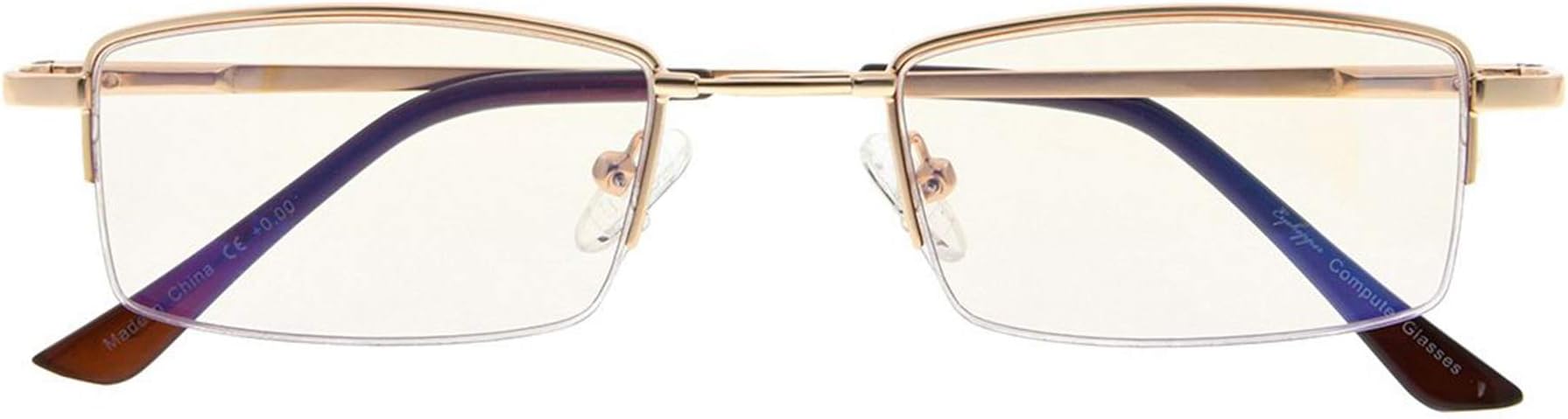 Blue Light Blocking,Reduce Eyestrain,Half-rim Titanium Bridge Computer Gaming Reading Glasses