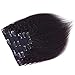Better Length Hair Clip in Hair Extensions Kinky Straight Yaki Straight Kinky Curly Wave Hair Natural Black Color 16 Inch for African American Beauty (80g 16