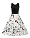 OUGES Women's 1950s Sleeveless Patchwork Vintage Dress