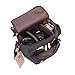 BLUBOON Vintage Canvas Camera Bag Shockproof Leather DSLR SLR Messenger Shoulder Bag Waterproof (Black)