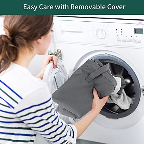 Furpezoo Outdoor Dog Beds Camping(34.6X22X2in),Portable Waterproof Dog Beds for Medium Dogs, Foldable Travel Dog Mat with Removable Washable Cover, Grey,M