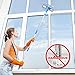 Als Ellan Professional 3 in 1 Window Squeegee with Microfiber Scrubber, 150CM Window Cleaning Kit, All Purpose Outdoor Window Glass Cleaner with Spray Head & Extension Pole for High Window (2 Pad)