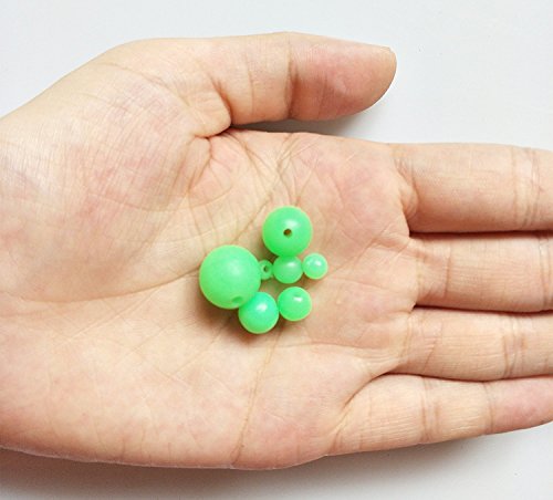 SCJ 500pcs/box size Luminous Fishing Beads Hard Plastic Round/Oval Shaped Fishing Bead Eggs Assortment Fishing Lures Line Tackle Tools Floats Set