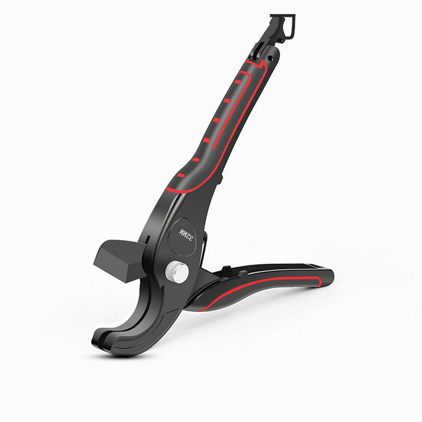 Plastic Pipe Cutter – PEX/PVC/PPR Pipes– Sharp Edge & Fast Cutting Replaceable Blade - Aluminium Alloy Body Premium Ratchet PVC Pipe Cutters - Conduit Cutter for Plumbing & Household (28mm)