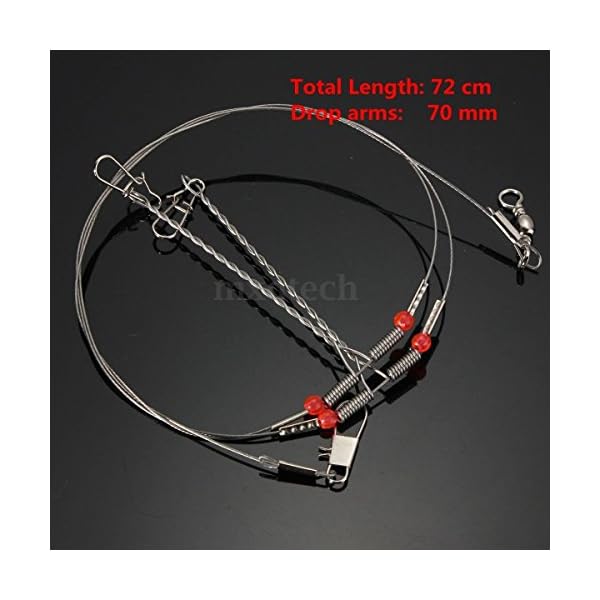 20pcs-Wire-Trace-Leader-Rig-Stainless-Steel-2-Arm-Fishing-Rigs-Tackle-Lure-Swivel