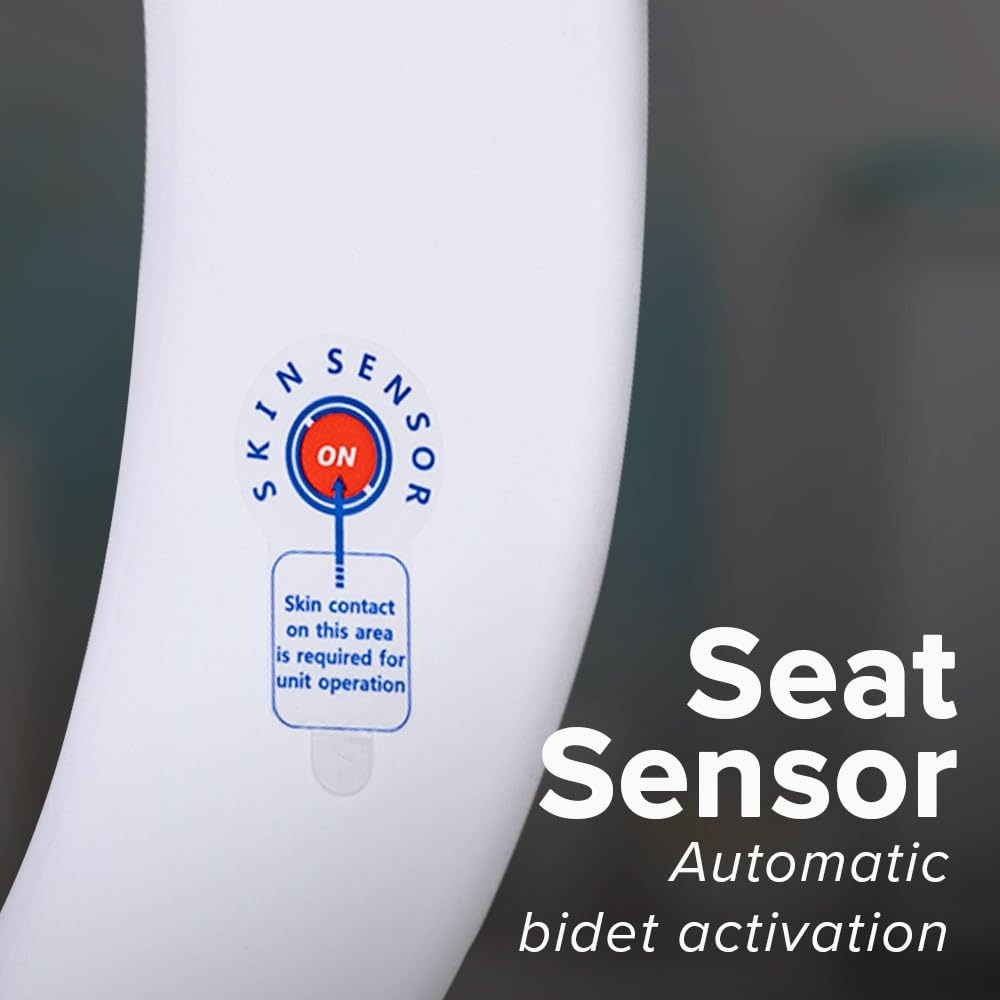 SmartBidet® SB-1000WE Electric Smart Bidet™ Toilet Seat with Heated Seat, Warm Air Dryer, Temperature Control Wash, and Remote Control, Elongated Seat
