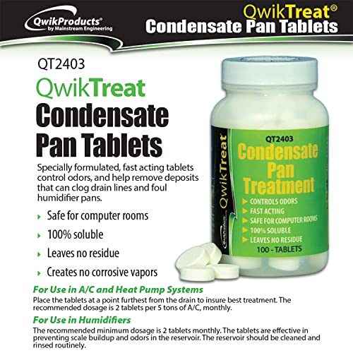QwikTreat Condensate Pan Treatment Tablets, AC Drip Pan Tablets Air Conditioner Drain Line