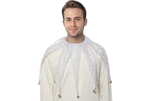 ANDHOM Christmas Collar for Decor Mesh Pointed Clown Collar Jester Neck Accessories with Jingle Bell Costumes