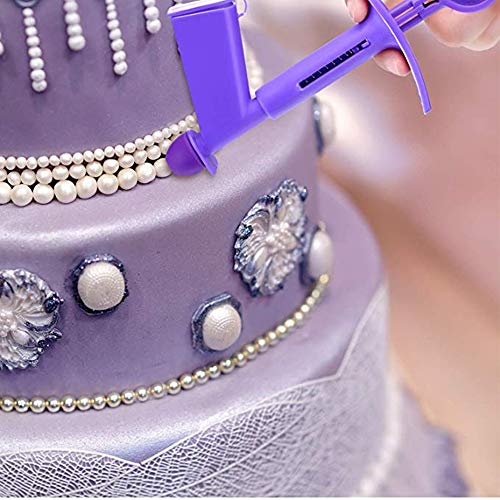2 Pcs Fondant Cake Decorating Pearl Plastic Applicator,Pastry Dessert Sugar Craft Dessert Decorating Pearl Ball Applicator Gun,Baking Cake Ornament Tools,Bakeware Set