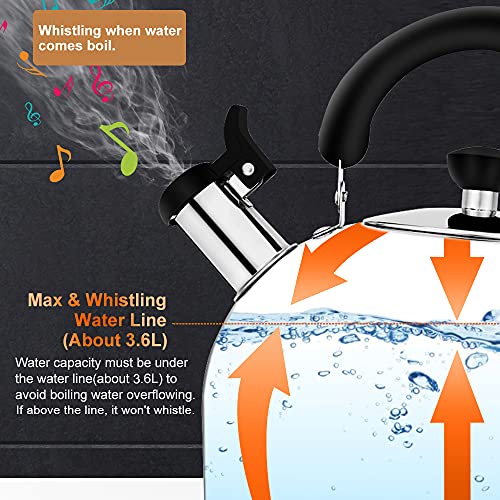 Tea Kettle Stovetop Whistling Tea Pot, Stainless Steel Tea Kettles Tea