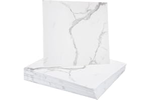 HARFINGTON 15pcs Peel and Stick Marble Tiles, Waterproof Wall Panel Backsplash, 12"x12" PVC Peel and Stick Shower Tiles for B