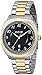 August Steiner Men's AS8160TTG Silver And Gold Swiss Quartz Watch with Black Dial and Two Tone Bracelet